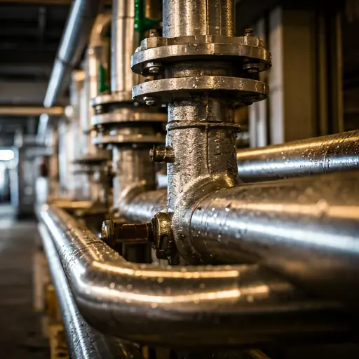 Sophisticated metallic industrial piping